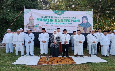 Pererat Tali Persaudaraan, MTsN 2 Tuban Laksanakan Manasik Haji Terpadu