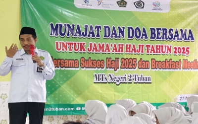 MTsN 2 Tuban Gelar Munajat Daring dan Manasik Haji Tahunan untuk Tanamkan Nilai Keislaman Sejak Dini