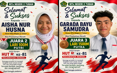 Dua Siswa MTsN 2 Tuban Raih Prestasi Atletik di HUT RI ke-81
