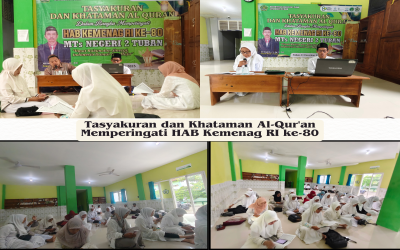 MTs Negeri 2 Tuban Gelar Tasyakuran dan Khataman Al-Qur’an Peringati HAB Kemenag RI ke-80
