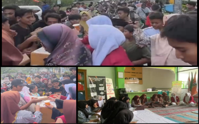 Semarak Nuzulul Qur’an, OSIM, PMR, dan DKG MTsN 2 Tuban Gelar Khotmil Qur’an dan Berbagi Takjil